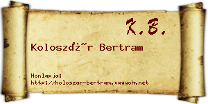 Koloszár Bertram névjegykártya
